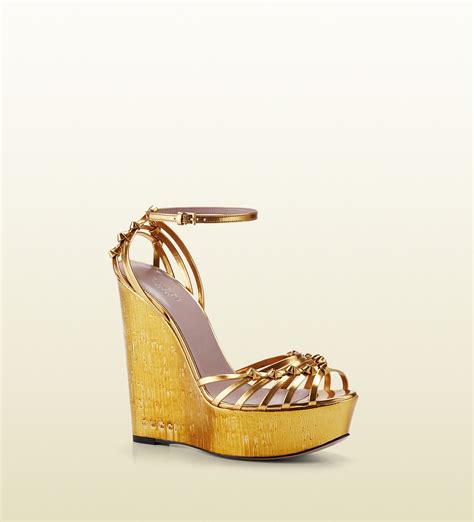 gucci silver platform sandals|gucci platform wedge sandal.